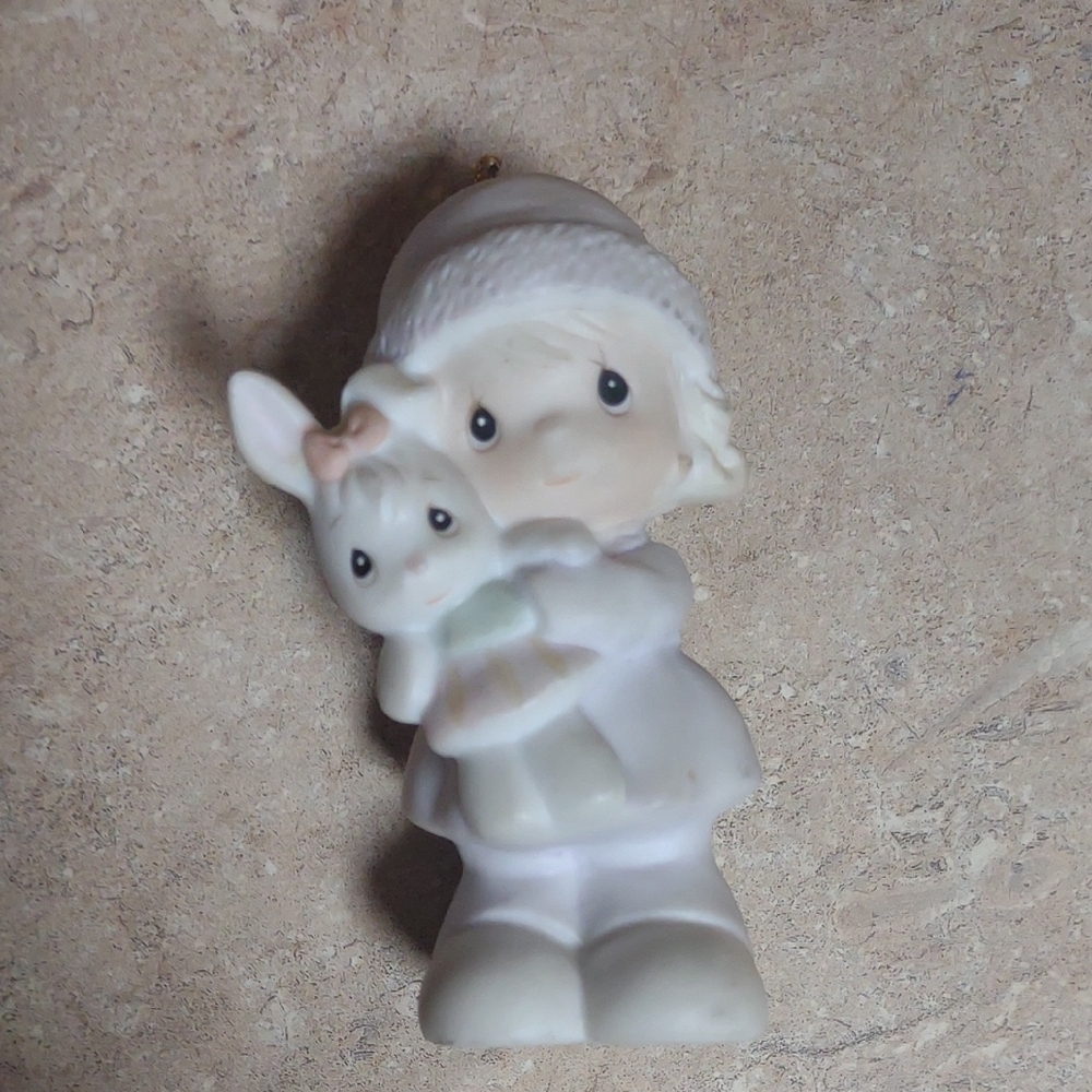 Precious Moments White and Cream Holiday Ornament